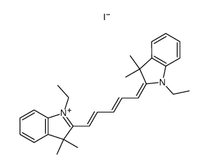 2-[5-(1-ethyl-3,3-dimethyl-2,3-dihydro-1H-indol-2-ylidene)-1,3-pentadienyl]-1-ethyl-3,3-dimethyl-3H-indolium iodide结构式