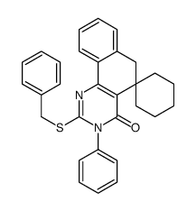 2-benzylsulfanyl-3-phenylspiro[6H-benzo[h]quinazoline-5,1'-cyclohexane]-4-one结构式