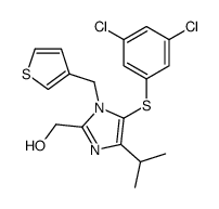 [5-(3,5-dichlorophenyl)sulfanyl-4-propan-2-yl-1-(thiophen-3-ylmethyl)imidazol-2-yl]methanol结构式
