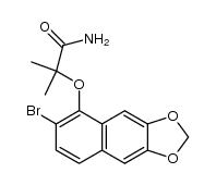 2-(2-bromo-6,7-methylenedioxy-1-naphthyloxy)-2-methylpropanamide结构式
