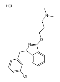 3-[1-[(3-chlorophenyl)methyl]indazol-3-yl]oxy-N,N-dimethylpropan-1-amine,hydrochloride Structure