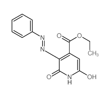 4-Pyridinecarboxylicacid, 1,2-dihydro-6-hydroxy-2-oxo-3-(2-phenyldiazenyl)-, ethyl ester Structure