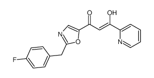 1-[2-[(4-fluorophenyl)methyl]-1,3-oxazol-5-yl]-3-hydroxy-3-pyridin-2-ylprop-2-en-1-one Structure