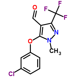 5-(3-Chlorophenoxy)-1-methyl-3-(trifluoromethyl)-1H-pyrazole-4-carbaldehyde Structure