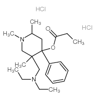 [5-(diethylaminomethyl)-1,2,5-trimethyl-4-phenyl-4-piperidyl] propanoate dihydrochloride structure