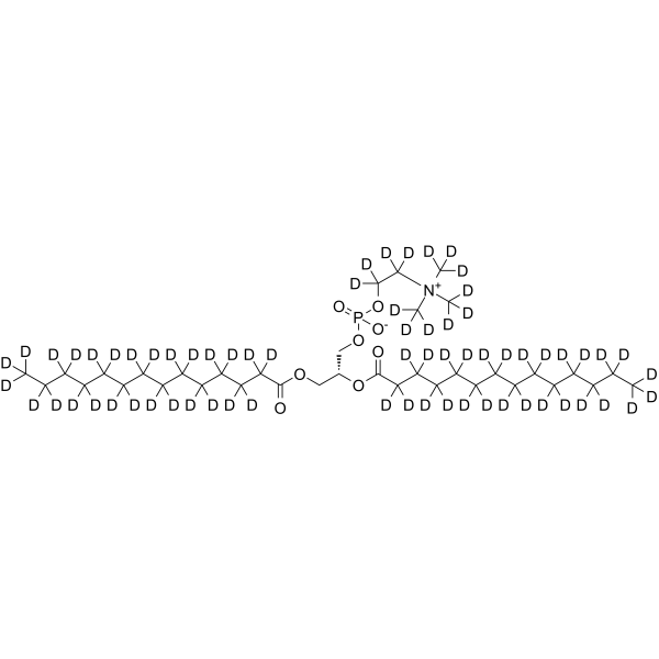 (2R)-2,3-Bis[(2H27)tetradecanoyloxy]propyl 2-{tris[(2H3)methyl]ammonio}(2H4)ethyl phosphate Structure