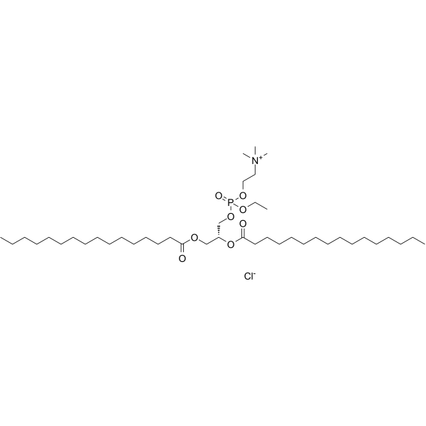 1,2-Dipalmitoyl-sn-glycero-O-ethyl-3-phosphoryl choline chloride structure