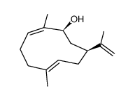 (1S,2E,6E,9S)-2,6-Dimethyl-9-(1-methylethenyl)-2,6-cyclodecadien-1-ol structure