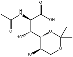 2-Acetylamino-2-deoxy-4-O,6-O-isopropylidene-D-gluconic acid结构式