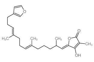 5-(13-(3-Furanyl)-2,6,10-trimethyl-6,10-tridecadienylidene)-4-hydroxy-3-methyl-2(5H)-furanone结构式