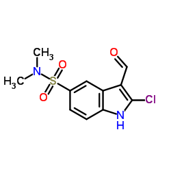 2-Chloro-3-formyl-N,N-dimethyl-1H-indole-5-sulfonamide结构式