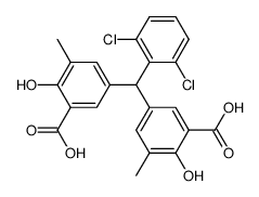 5,5'-(2,6-Dichlorobenzylidene)bis(3-methylsalicylic acid)结构式