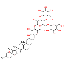 [(25S)-5β-Spirostan-3β-yl]4-O-(2-O-α-D-galactopyranosyl-6-O-β-D-galactopyranosyl-β-D-glucopyranosyl)-β-D-glucopyranoside structure