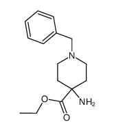 4-Piperidinecarboxylic acid, 4-amino-1-(phenylmethyl)-, ethyl ester结构式