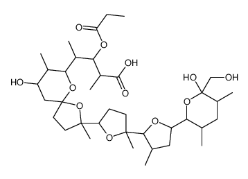 4-[7-hydroxy-2-[5-[5-[6-hydroxy-6-(hydroxymethyl)-3,5-dimethyloxan-2-yl]-3-methyloxolan-2-yl]-5-methyloxolan-2-yl]-2,8-dimethyl-1,10-dioxaspiro[4.5]decan-9-yl]-2-methyl-3-propanoyloxypentanoic acid Structure