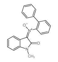 (E)-(1-methyl-2-oxo-indol-3-ylidene)-oxido-(2-phenylphenyl)azanium结构式