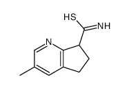3-methyl-6,7-dihydro-5H-cyclopenta[b]pyridine-7-carbothioamide结构式