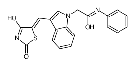 2-[3-[(Z)-(2,4-dioxo-1,3-thiazolidin-5-ylidene)methyl]indol-1-yl]-N-phenylacetamide Structure