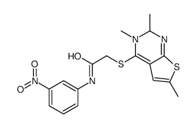 Acetamide, N-(3-nitrophenyl)-2-[(2,5,6-trimethylthieno[2,3-d]pyrimidin-4-yl)thio]- (9CI)结构式