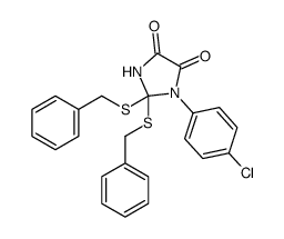 2,2-bis(benzylsulfanyl)-1-(4-chlorophenyl)imidazolidine-4,5-dione结构式