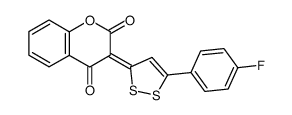 3-[5-(4-Fluoro-phenyl)-[1,2]dithiol-(3E)-ylidene]-chroman-2,4-dione结构式