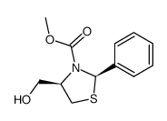 (2R,4R)-4-hydroxymethyl-2-phenylthiazolidine-3-carboxylic acid methyl ester Structure