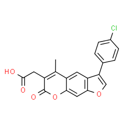 [3-(4-Chloro-phenyl)-5-methyl-7-oxo-7H-furo[3,2-g]chromen-6-yl]-acetic acid Structure