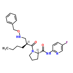 1-[(2R)-2-{[(Benzyloxy)amino]methyl}hexanoyl]-N-(5-fluoro-2-pyridinyl)-L-prolinamide Structure