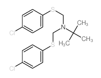 N,N-bis[(4-chlorophenyl)sulfanylmethyl]-2-methyl-propan-2-amine结构式
