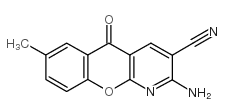 2-氨基-7-甲基-5-氧代-5H-(1)苯并吡喃o-(2,3-b)吡啶-3-甲腈结构式