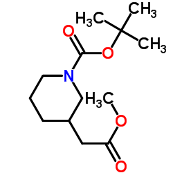 tert-Butyl 3-(2-methoxy-2-oxoethyl)piperidine-1-carboxylate structure