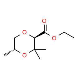 1,4-Dioxane-2-carboxylicacid,3,3,5-trimethyl-,ethylester,(2R,5R)-rel-(9CI) structure