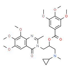Benzoic acid,3,4,5-trimethoxy-,1-[(cyclopropylmethylamino)methyl]-2-(6,7,8-trimethoxy-2-methyl-4-oxo-3(4H)-quinazolinyl)ethyl ester (9CI) picture