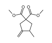 3-methyl-4-methylene-cyclopentane-1,1-dicarboxylic acid dimethyl ester结构式