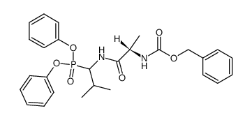 Diphenyl-N-(benzyloxycarbonyl)-L-alanyl-(2-decarboxy-DL-valin-2-yl)phosphonat Structure