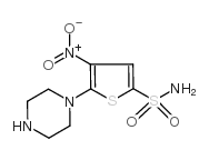 4-硝基-5-哌嗪基噻吩-2-磺胺结构式