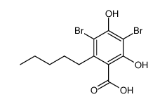 2,4-dihydroxy-3,5-dibromo-6-pentylbenzoic acid结构式