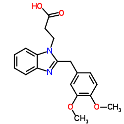 3-[2-(3,4-DIMETHOXY-BENZYL)-BENZOIMIDAZOL-1-YL]-PROPIONIC ACID structure