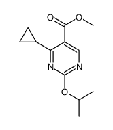 5-Pyrimidinecarboxylic acid, 4-cyclopropyl-2-(1-methylethoxy)-, methyl ester Structure