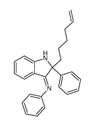 [2-Hex-5-enyl-2-phenyl-1,2-dihydro-indol-(3Z)-ylidene]-phenyl-amine结构式