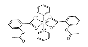 bis(acetylsalicylato)bis(pyridine)copper(II)结构式