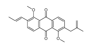 1,5-dimethoxy-2-(trans-1-propenyl)-6-(2-methyl-2-propenyl)-9,10-anthraquinone结构式