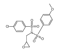 N-(4-chlorophenyl)sulfonyl-4-methoxy-N-(oxiran-2-ylmethyl)benzenesulfonamide结构式
