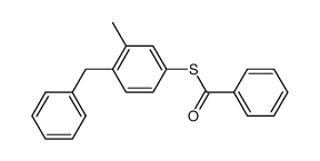 Benzoesaeure-<4-benzyl-3-methyl-thiophenylester>结构式