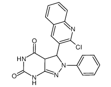 3-(2-chloroquinolinyl)-2-phenyl-3,3a-dihydro-2H-pyrazolo[3,4-d]pyrimidine-4,6(5H,7H)-dione Structure