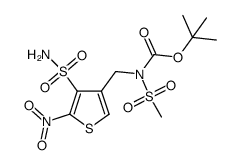 4-[(N-tert-butyl ester-methanesulfonyl-amino)-methyl]-2-nitro-thiophene-3-sulfonic acid amide Structure