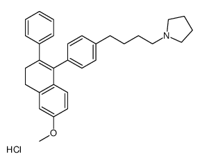 1-[4-[4-(6-methoxy-2-phenyl-3,4-dihydronaphthalen-1-yl)phenyl]butyl]pyrrolidine,hydrochloride结构式