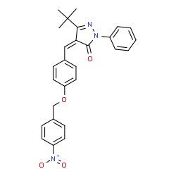3-(TERT-BUTYL)-4-((4-((4-NITROPHENYL)METHOXY)PHENYL)METHYLENE)-1-PHENYL-2-PYRAZOLIN-5-ONE结构式
