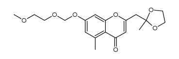 2-(2',2'-ethylenedioxypropyl)-5-methyl-7-[(β-methoxyethoxy)methoxy]-chromone结构式