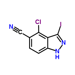 4-Chloro-3-iodo-1H-indazole-5-carbonitrile结构式